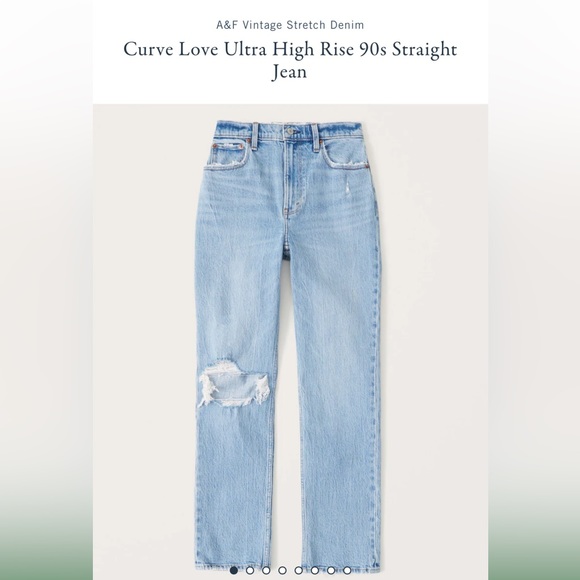 Abercrombie & Fitch Denim - Abercrombie Curve Love Ultra High Rise 90’s Straight Jeans